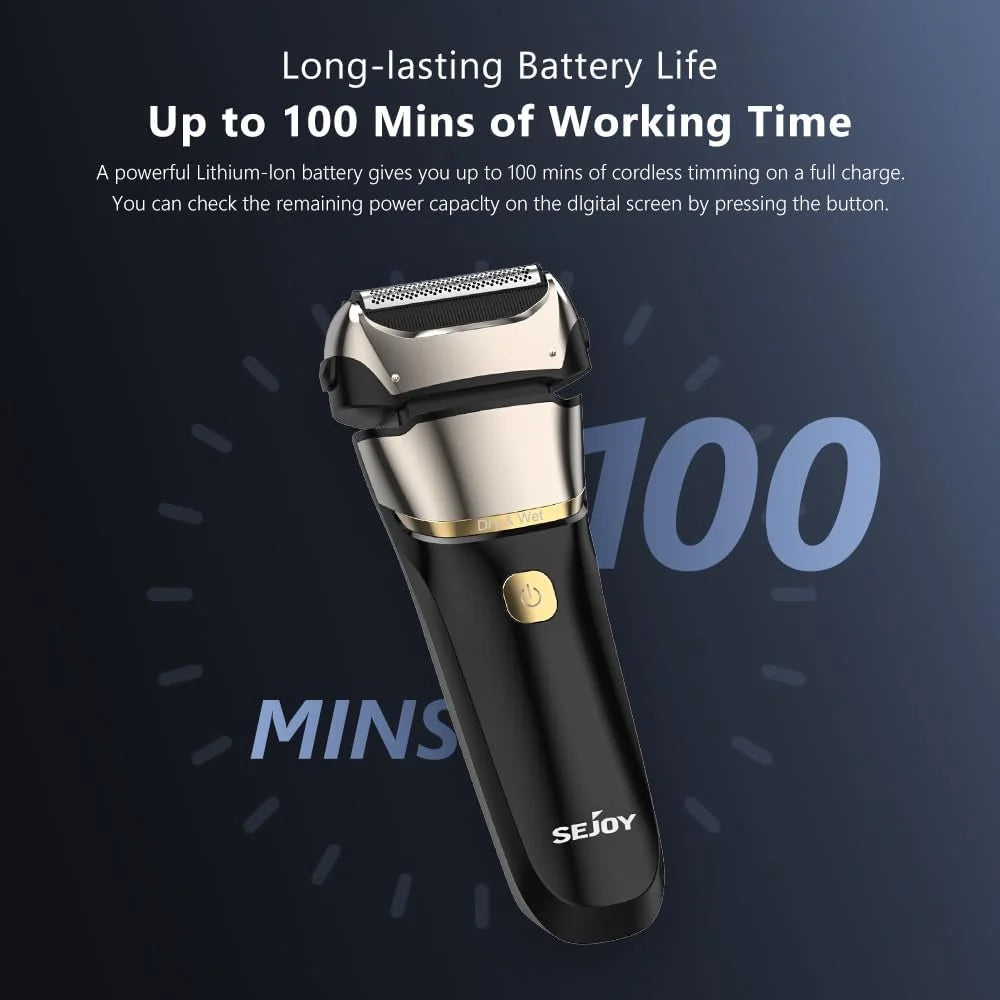 Sejoy Electric Razor for Men – 3-Blade Foil Shaver
