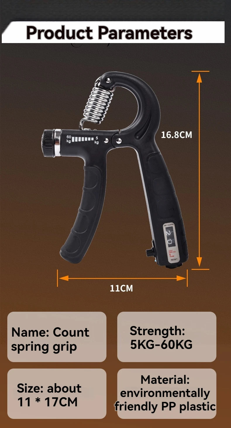 5-60kg Adjustable Hand Grip Strengthener Hand Gripper Trainer Set With Counter Wrist Forearm And Hand Exerciser For Muscle